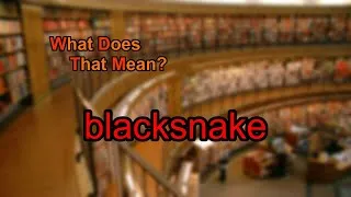 Thumbnail: What does blacksnake mean?