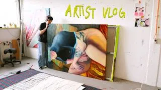 Thumbnail: How I stretch my paintings and finishing my first this year! (+ antwerp live illustration)