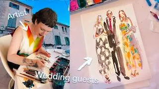 Thumbnail: A few days in my life as a Live Illustrator | Drawing Guest Illustrations at a Destination Wedding