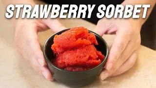 Thumbnail: Easy Strawberry Sorbet Recipe 🍓 | Refreshing Homemade Dessert