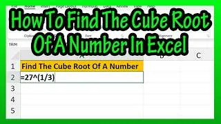 Thumbnail: How To Find Or Calculate (Formula For) The Cube Root Of Any Number In Excel Explained