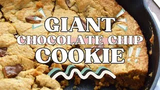 Thumbnail: Gluten Free Chocolate Chip Pizookie with Peanut Butter Cups | Giant Cast Iron Skillet Cookie Recipe