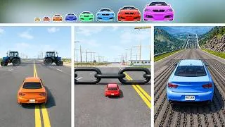 Thumbnail: Big And Small Cars vs Chain – BeamNG.Drive