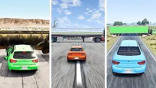 Thumbnail: Big vs Small Cars vs Low Truck Trailers | BeamNG.Drive