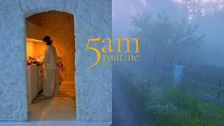 Thumbnail: 5AM misty autumn morning routine in the countryside | silent vlog, slow living & tasty pumpkin cake
