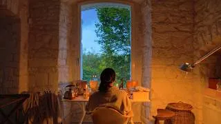 Thumbnail: Last days of summer in our old country house | silent vlog, sewing a scrunchie, baking & gardening