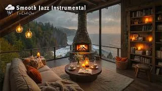 Thumbnail: Smooth Jazz Instrumental in Seaside Porch Ambience 🌧️ Rainfall with Ocean Sounds to Chill Out