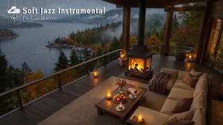 Thumbnail: Rainy Porch Ambience by the Lake 🌧️ Soft Autumn Jazz Instrumental for Calm Moments