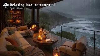 Thumbnail: Gentle Rain by Seaside Balcony Ambience 🌧️ Relaxing Jazz Instrumental for Good Mood