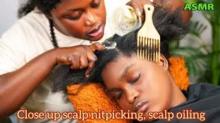 Thumbnail: ASMR✨CLOSE-UP Scalp Nitpickin, Scalp Oilin & Scratching on My Sister | Relaxin Hair Partin + Whisper