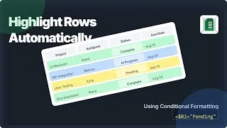 Thumbnail: Google Sheets: Automatically Color Entire Row Based on Dropdown Menu Status