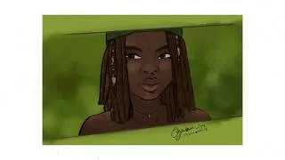 Thumbnail: michonne (from the walking dead) drawing timelapse | wicceri draws