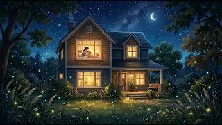 Thumbnail: 🌙🦗 The House Stayed Awake With Crickets | Summer Night Lullaby for Babies & Toddlers