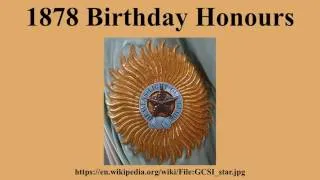 Thumbnail: 1878 Birthday Honours