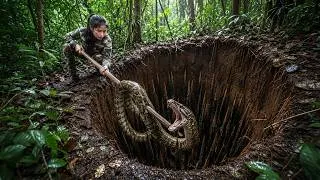 Thumbnail: 17-year-old single mother vs Giant Python — Brutal Jungle Hunting Scene Caught on Camera