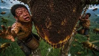 Thumbnail: Wild Honey Harvest Gone Wrong – Giant Bees Attack High Above the Jungle