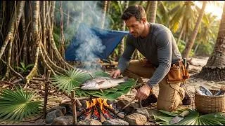Thumbnail: Tourist Boat Crash – No Food, No Shelter, Alone on a Desert Island ASMR  Jungle Survival