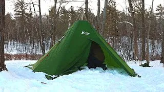 Thumbnail: Solo Winter Camping in a hot tent - First Trip after the wood stove fix - Very cold overnighter