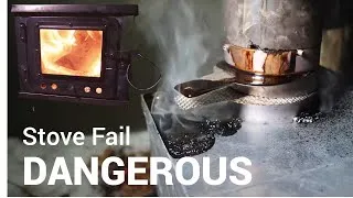 Thumbnail: Solo Winter Bushcraft Shelter - Dangerous Wood Stove Fail - Hot Tent Camping - Wilderness Survival
