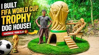 Thumbnail: I Built a Giant FIFA World Cup Trophy Dog House 🏆🐶 Handmade from Clay