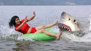 Thumbnail: Shark Attack on Fishing Boat | fun made great white shark fish attack film 6