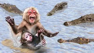 Thumbnail: Fierce Crocodile Crazy Attacks Baboon's Family While Crossing the River Too Brutal!