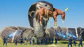 Thumbnail: Brave Heroes Save a Horse from the Danger of a Giant King Cobra 🐎🐍