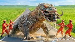 Thumbnail: Brave Heroes Save a Buffalo While Facing a Giant Komodo Dragon