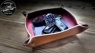 Thumbnail: Making a leather Plate from vegetable tanned leather by #wildleathercraft. Macro scene.