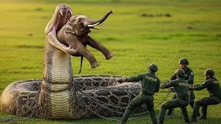Thumbnail: Courageous Animal Rescuers Save Mother Elephant from Deadly Python Trap