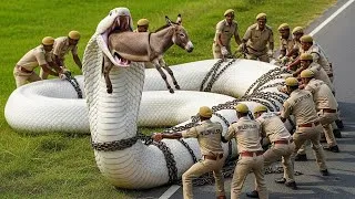 Thumbnail: Brave Wildlife Rescuers Save Mother Donkey and Cub from Giant Cobra Attack