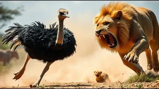 Thumbnail: Ostrich vs. Lion: The Ultimate Survival Chase in 4K UHD 🦁 ( Ai Documentary 2025) #wildlife