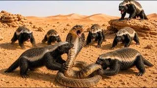 Thumbnail: Honey Badger vs Egyptian Cobra: A Deadly Battle Beneath the Sahara Desert | Wild Tale