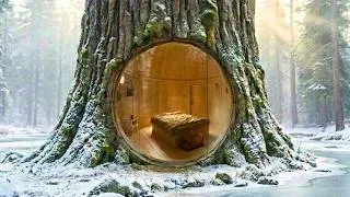 Thumbnail: Surviving the Snow Inside a Giant Tree Trunk | Winter Shelter Build