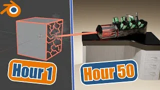 Thumbnail: Learning 3D Modeling in 50 Hours with Blender!