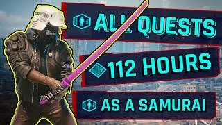 Thumbnail: Can I Beat all quests in Cyberpunk 2077's Very Hard Difficulty as a Samurai?! | Cyberpunk Challenge!