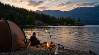 Thumbnail: Camping by a Lake with My Dog | Relaxing Sounds of Waves & Campfire Cooking
