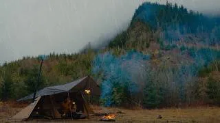 Thumbnail: A Peaceful Night in the Rain – Hot Tent Camping with Wood Stove