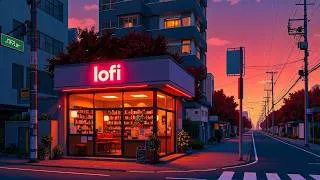 Thumbnail: Dreamy Sunset Lofi Café 🌆 Cozy Beats for Study and Work ☕ Peaceful Music to Relax Your Mind Now.