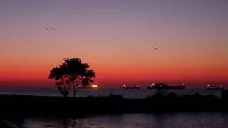 Thumbnail: Entire sunrise over Black Sea: ships, shadows & silhouettes. 1+ hour 4K