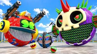 Thumbnail: ROBOT PACMAN & GATLING GUN PACMAN Battle Monster PACMAN - EPIC 3D BATTLE #12