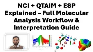 Thumbnail: NCI + QTAIM + ESP Explained | Full Molecular Analysis Workflow & Interpretation Guide | Dr MA Hashmi