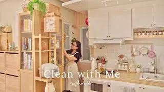 Thumbnail: Clean the Kitchen with Me 🍳| Sustainable Living with Solar Energy ☀️| Lazy Day Cleaning Motivation 🧹