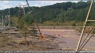Thumbnail: Tropical Storm Irene causes electric tower to fall near Lock 10 in Amsterdam