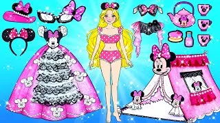 Thumbnail: [🐾paper diy🐾] Pink Barbie Mickey Mouse Camping Dress EXTREME Makeover | Rapunzel Compilation 놀이 종이