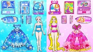 Thumbnail: Pink vs Blue Costume Dress Up & School Supplies - Barbie Princess Friend - Woa Doll Channel
