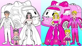 Thumbnail: Pink Barbie Family Decor Home & Dress Up Papercraft - Barbie's New Home Handmade - Woa Doll Channel