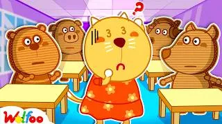 Thumbnail: Last Day of School! Cardboard School Surprise for Teacher! | Wolfoo Channel | Kids Cartoon