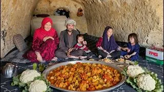 Thumbnail: Real Cave Life in Afghanistan | Cooking Traditional Cauliflower Golpi and Fresh Tawa Bread