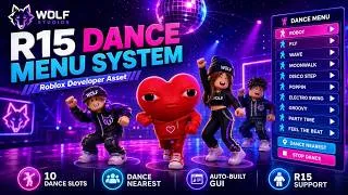 Thumbnail: R15 Dance Menu System for Roblox Studio | 10 Dances + Dance Nearest | WS-002